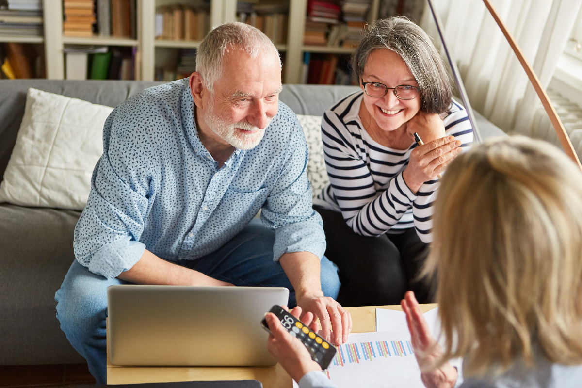 Pre-Retiree Couple and Financial Advisor